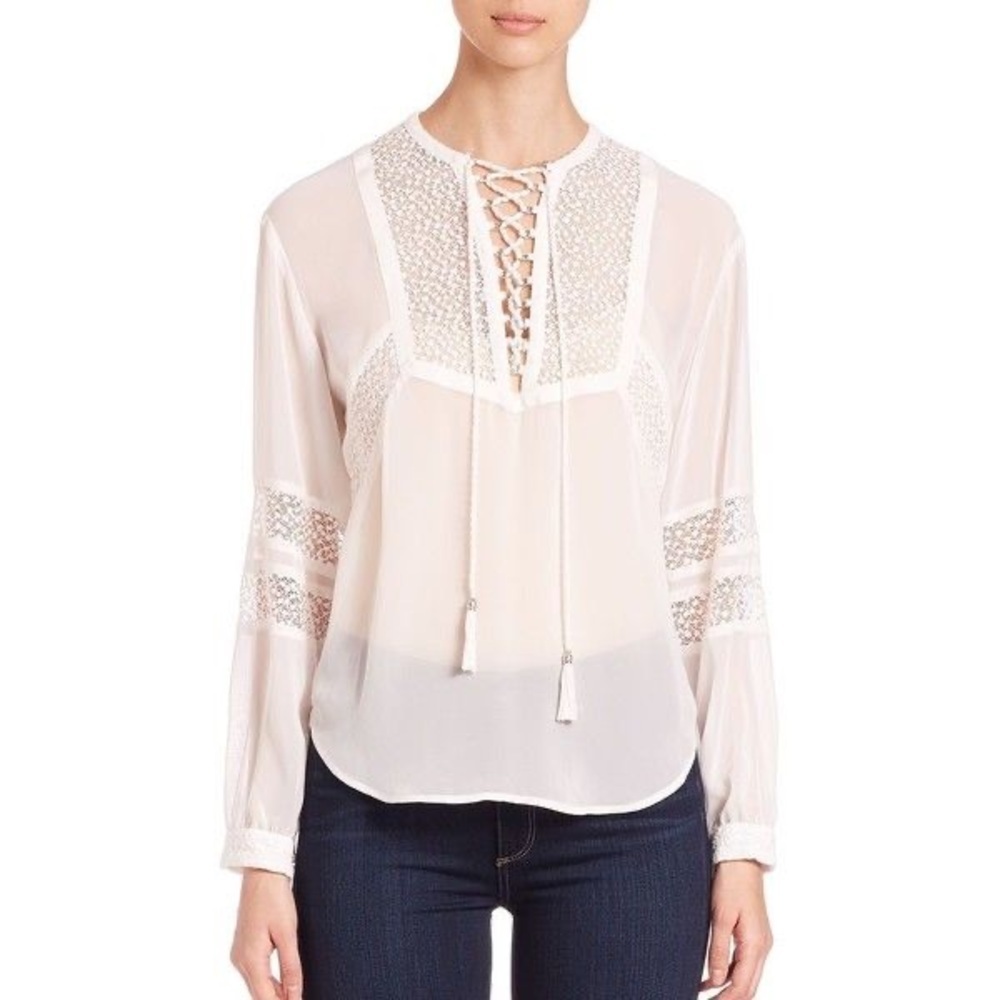 THE KOOPLES BOHO LACE INSET BLOUSE ❤️